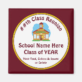 Goedkope High School Reunion Gifts, Tekst en Kleur Magneet (Voorkant)