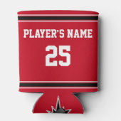 Goedkope Hockey Gifts, Uw KLEUREN en 4 TEKSTDOZEN Blikjeskoeler (Achterkant)