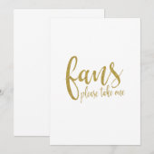 Goedkope Huwelijksbord van Goud Glitter Waaiers Kaart (Voorkant / Achterkant)