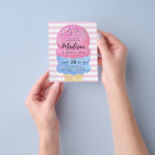 Goedkope Ice Cream Cone Blush Roze Blauw Kids Verj Flyer (Hand)