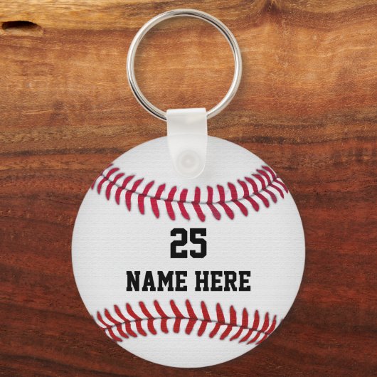 Goedkope ideeën voor het Baseball Team: NAAM & NUM Sleutelhanger (Achterkant)