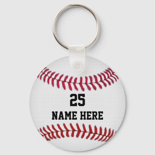 Goedkope ideeën voor het Baseball Team: NAAM & NUM Sleutelhanger (Achterkant)