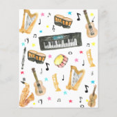 Goedkope Instrument Schattigee muzieknoten Muziek  Flyer (Achterkant)