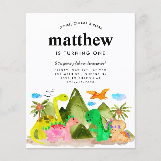 Goedkope Jurassic Mountain Oerwoud Dinosaurus Verj Flyer (Voorkant)