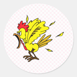 goedkope kip ronde sticker