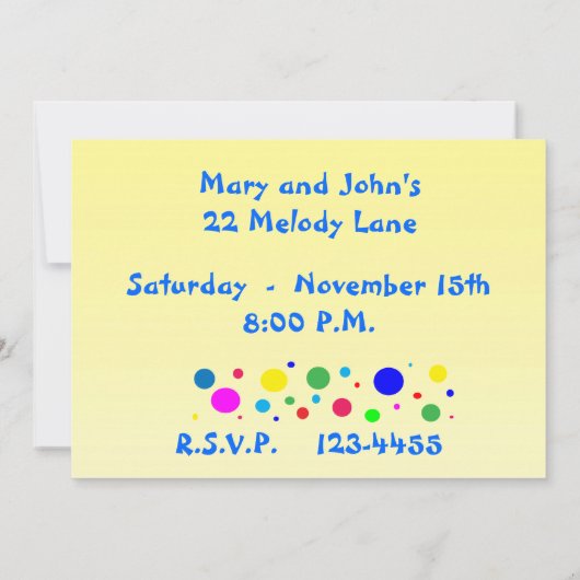 Goedkope kleurencirkels uitnodiging (Achterkant)