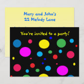 Goedkope kleurencirkels uitnodiging (Voorkant / Achterkant)