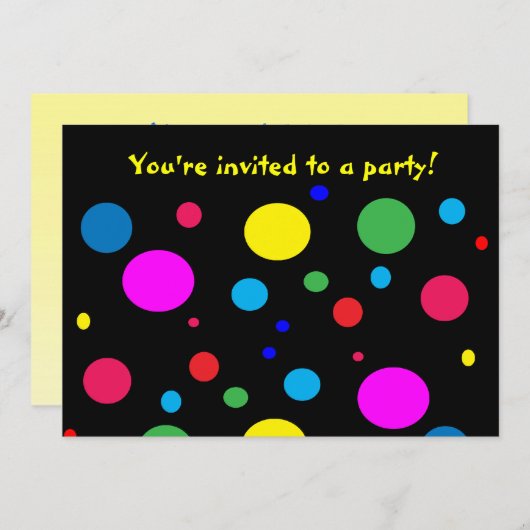 Goedkope kleurencirkels uitnodiging (Voorkant / Achterkant)