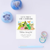Goedkope Leuke Dino Oerwoud Dinosaurus Verjaardags Flyer (Enkel)