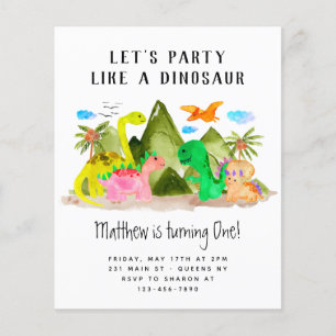 Goedkope Leuke Dino Oerwoud Dinosaurus Verjaardags Flyer
