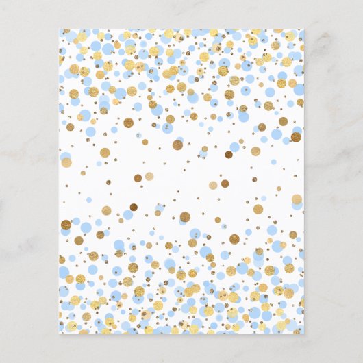 Goedkope Lichtblauw Goud Confetti Meisje 1e Verjaa Flyer (Achterkant)