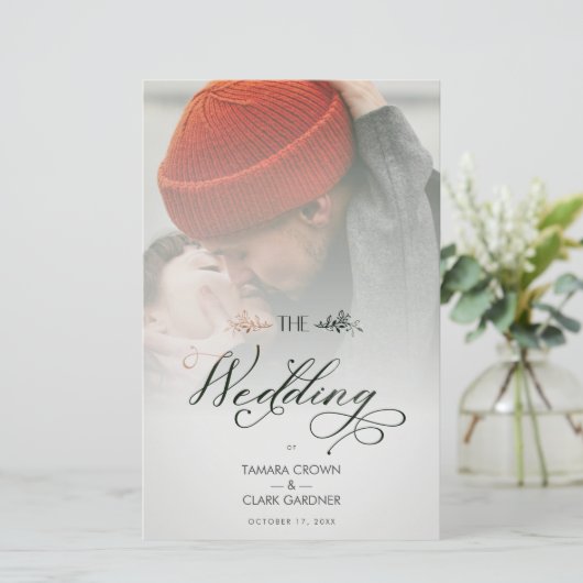 Goedkope Luxury Chic Transparency Wedding Foto (Staand voorkant)