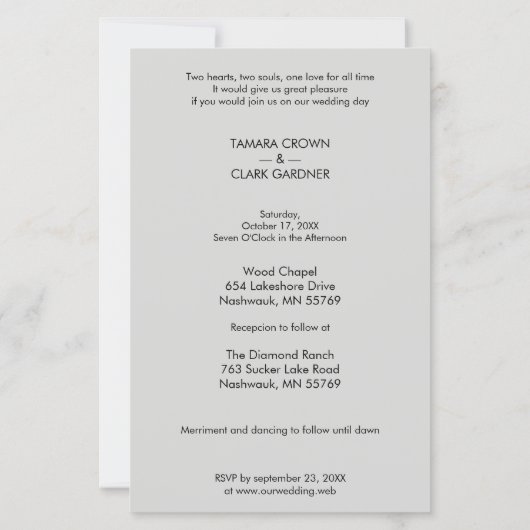 Goedkope Luxury Chic Transparency Wedding Foto (Achterkant)