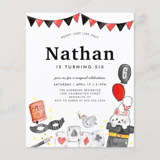 Goedkope Magician Rabbit Wand Magic Show Verjaarda Flyer (Voorkant)