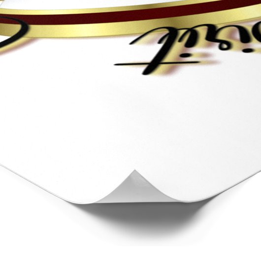 Goedkope maroon- en goudkwaliteit poster (Hoek)