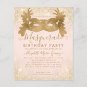 Goedkope Masquerade Blush Pink Gold Glitter Verjaa Flyer (Voorkant)