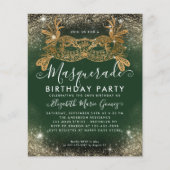 Goedkope Masquerade Groen Goud Glam Glitter Verjaa Flyer (Voorkant)