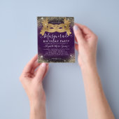 Goedkope Masquerade Paarse Gouden Glam Glitter Ver Flyer (Hand)