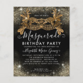 Goedkope Masquerade Zwart Goud Glam Glitter Verjaa Flyer (Voorkant)