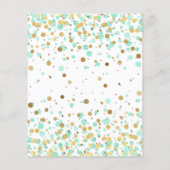 Goedkope Mint Groen Goud Confetti Meisje 1e Verjaa Flyer (Achterkant)