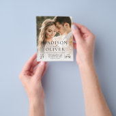 Goedkope Moderne Elegante QR Code 2 Foto Bruiloft Flyer (Hand)