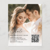 Goedkope Moderne Elegante QR Code 2 Foto Bruiloft Flyer (Achterkant)