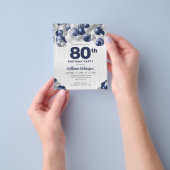 Goedkope Navy Blue Silver Glitter Balloon Verjaard Flyer (Hand)