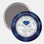 Goedkope, Navy Blue Wedding Favorieten, Custom Wed Magneet (Voorkant / Achterkant)