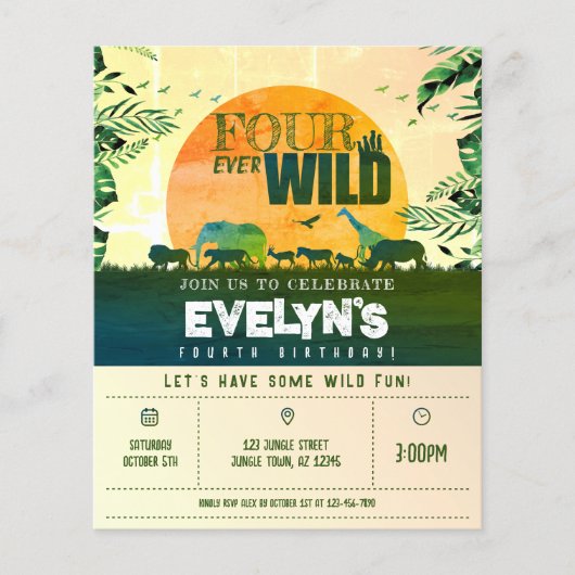 Goedkope Oerwoud Animal Four Ever Wild Foto Verjaa (Voorkant)