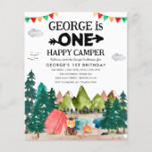 Goedkope ONE Happy Camper Bossen Camping 1e Verjaa Flyer (Voorkant)