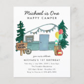 Goedkope One Happy Camper Bossen Camping 1e Verjaa Flyer (Voorkant)