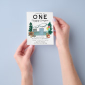 Goedkope ONE Happy Camper Van Forest 1e Verjaardag Flyer (Hand)