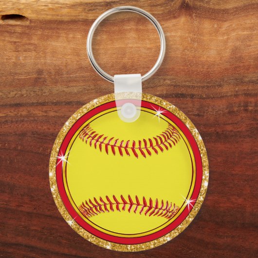 Goedkope, op maat gemaakte Softball-Sleutelhangers Sleutelhanger (Achterkant)