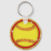 Goedkope, op maat gemaakte Softball-Sleutelhangers Sleutelhanger (Achterkant)