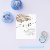 Goedkope Pampas Grass Boho Het is een meisje Baby  Flyer (Enkel)