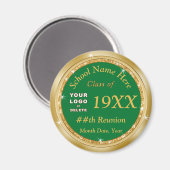 Goedkope reünie-cadeaus,  groen goud magneet (Voorkant / Achterkant)