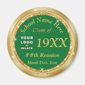 Goedkope reünie-cadeaus, groen goud magneet (Voorkant)