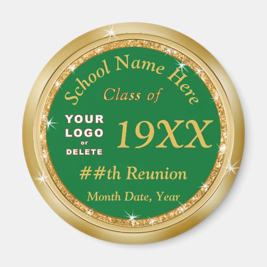 Goedkope reünie-cadeaus,  groen goud magneet (Voorkant)