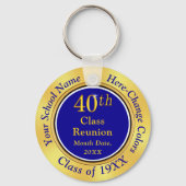 Goedkope reünie-cadeaus van 40e klasse, blauw en g sleutelhanger (Voorkant)