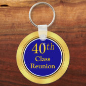 Goedkope reünie-cadeaus van 40e klasse, blauw en g sleutelhanger (Achterkant)