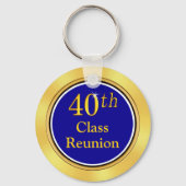 Goedkope reünie-cadeaus van 40e klasse, blauw en g sleutelhanger (Achterkant)
