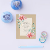 GOEDKOPE Rode Bloemen BABY SHOWER Uitnodiging Flyer (Enkel)