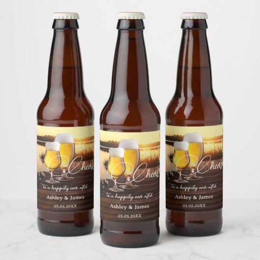 Goedkope Romantische Zonnetijd, gelukkig ooit na b Bier Etiket (Flessen)