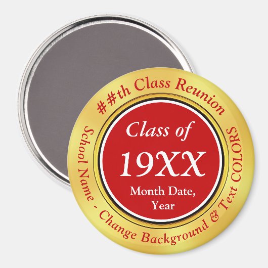 Goedkope rood, wit, goud, klassenreünie gunsten magneet (Voorkant / Achterkant)