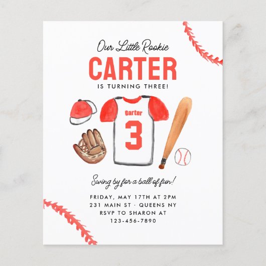 Goedkope Rookie van het Jaar Honkbal Shirt Verjaar Flyer (Voorkant)