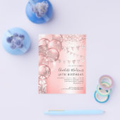 Goedkope Roos Gold Glitter Balloon Any Age Verjaar Flyer (Enkel)