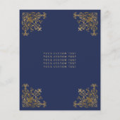 Goedkope  Royal Blue Gold Lijst Quinceanera Flyer (Achterkant)