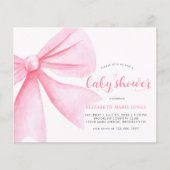 Goedkope Roze Waterverf Bow Ribbon Meisje Baby sho Flyer (Voorkant)