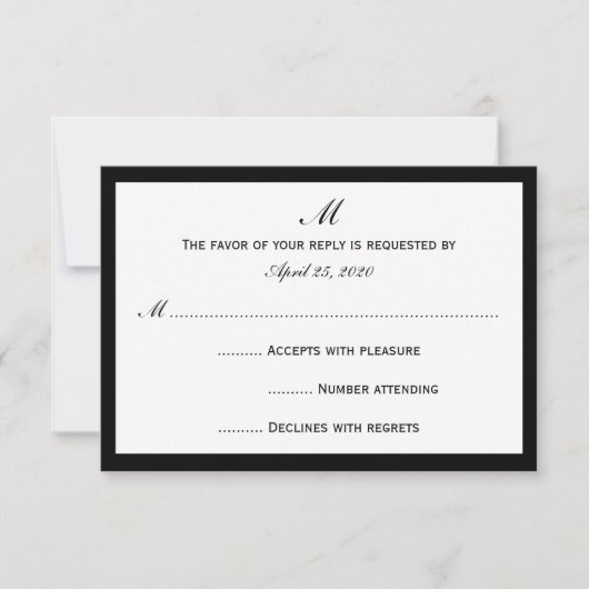 Goedkope RSVP Invitation Kaarten Kies Rand op Wit (Voorkant)