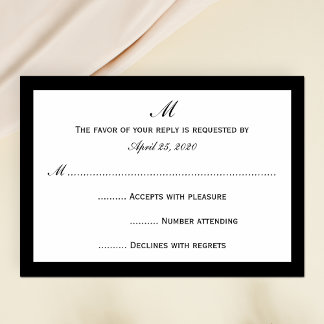 Goedkope RSVP Invitation Kaarten Kies Rand op Wit Kaartje
